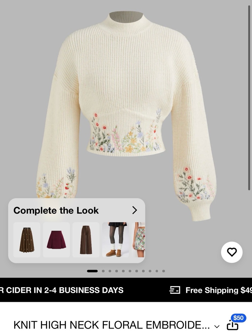 Cider knit Floral Embroidered Sweater - Picture 6 of 6